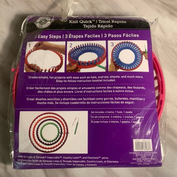 Loops & Threads Chunky Loom Set 3 Piece Knitting Loom, Easy-To-Use - Picture 4 of 4